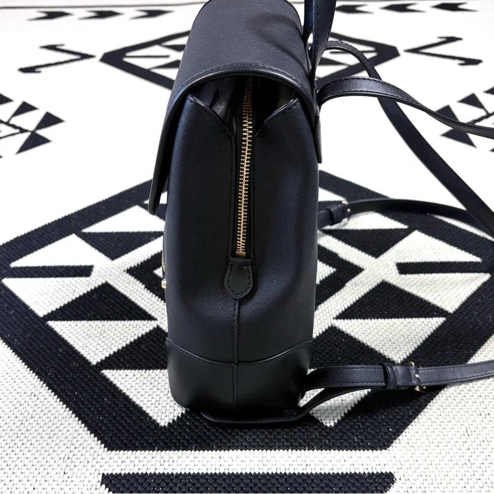 Michael Kors Harrison Medium Saffiano Leather Backpack in Black